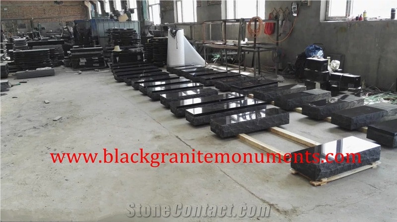 China Shanxi Black Granite Single Monuments P1&P5 Bases,Single Tombstones,Western Style Monuments,Custom Monuments,Headstones,Gravestones