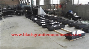 China Shanxi Black Granite Single Monuments P1&P5 Bases,Single Tombstones,Western Style Monuments,Custom Monuments,Headstones,Gravestones