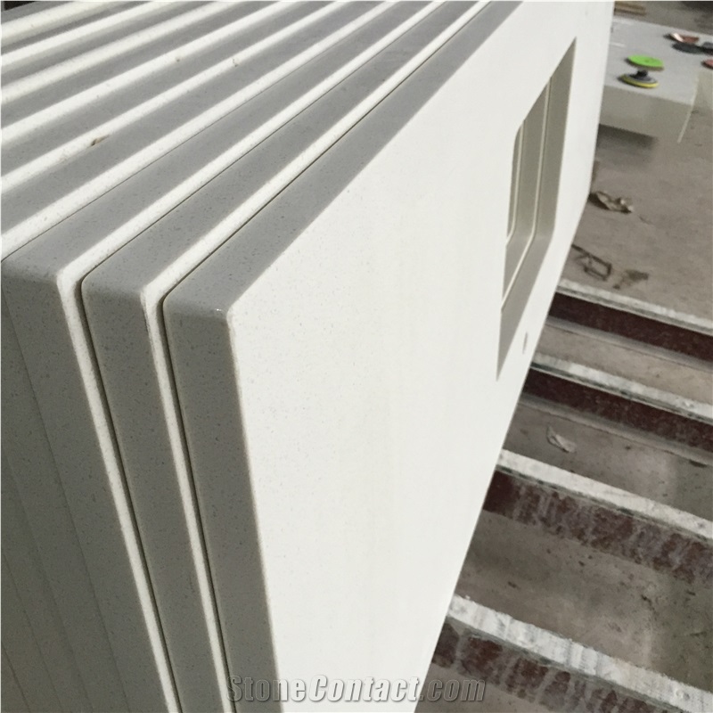 Cut-To-Size Man-Made Quartz Stone for Multifamily/Hospitality Projects Mainly for Pre-Fabricated Customized Bathroom Vanity Top