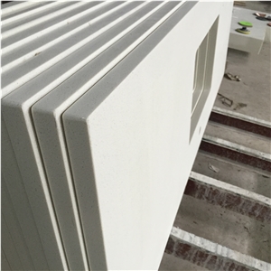 Cut-To-Size Man-Made Quartz Stone for Multifamily/Hospitality Projects Mainly for Pre-Fabricated Customized Bathroom Vanity Top
