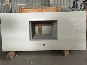 Cut-To-Size Man-Made Quartz Stone for Multifamily/Hospitality Projects Mainly for Pre-Fabricated Customized Bathroom Vanity Top