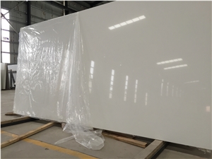 Super White Artificial Quartz Stone Polished Surface with Incredibly Strong, Non-Porous, Low Maintenance and Hygienic