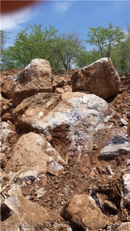 Blue Sodalite Semiprecious Stone Blocks, Rough Material Blue Stone