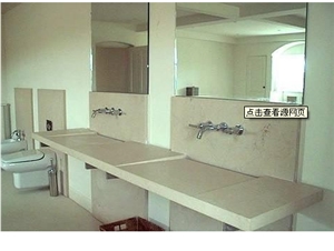 Crema Marfil Marble Commercial Bathroom Countertop Solid Sink