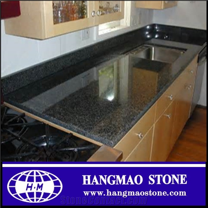 Galaxy Black Granite Kitchen Countertop and Desk Top with Customed Size