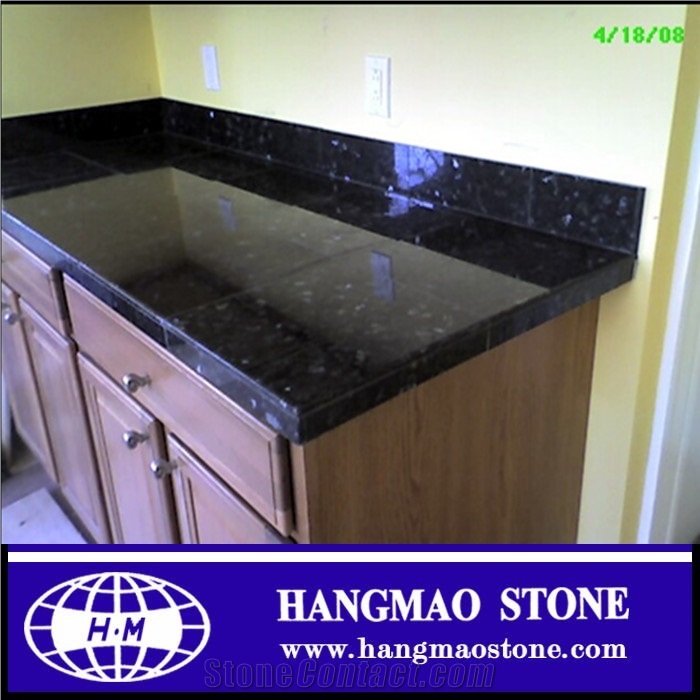 Galaxy Black Granite Kitchen Countertop and Desk Top with Customed Size