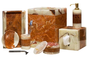 6-Piece Amber Leaf Onyx Bath Set