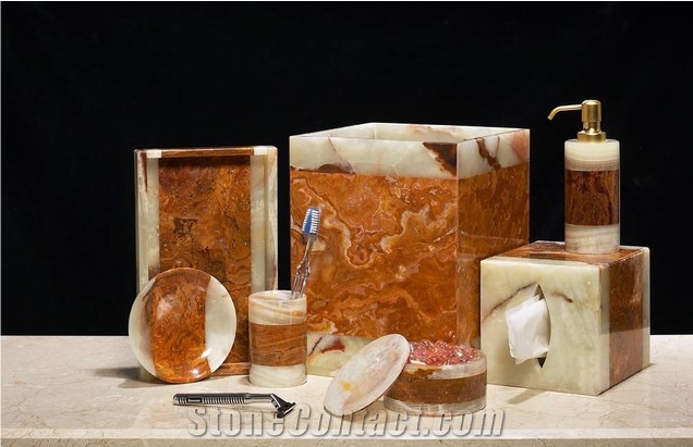 6-Piece Amber Leaf Onyx Bath Set
