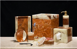 6-Piece Amber Leaf Onyx Bath Set
