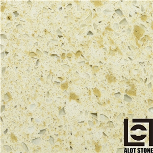 Beige Pattern Quartz Stone Slabs, Solid Surface Engineered Stone