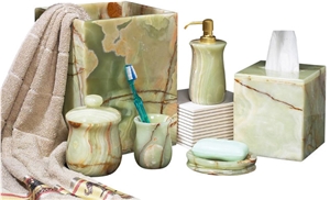 Jade Green Onyx Bath Set