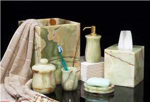 Jade Green Onyx Bath Set