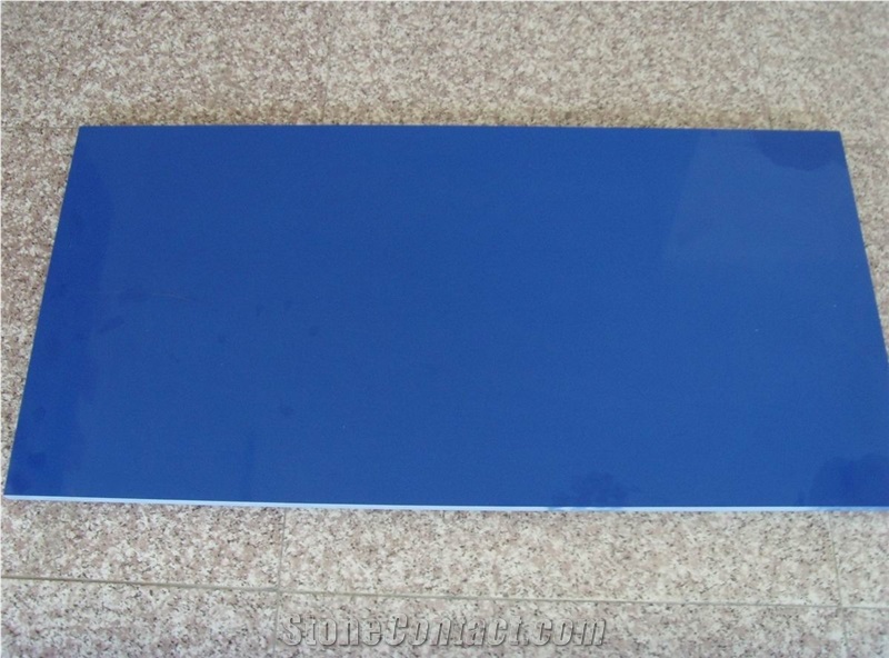 Pure Blue Quartz Stone Slabs, Solid Surface Engineered Stone