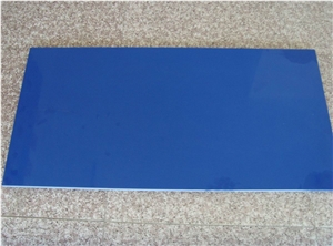 Pure Blue Quartz Stone Slabs, Solid Surface Engineered Stone