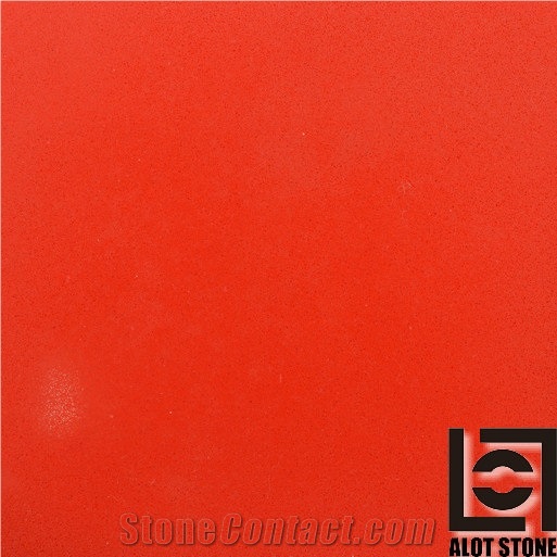 Red Beach Quartz Stone Slabs, Solid Surface Engineered Stone