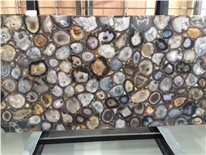 Semi Precious Yellow and Brown Agate Gemstone Slab