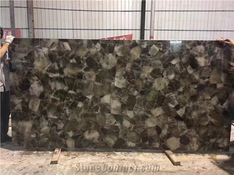Semi Precious Yellow and Brown Agate Gemstone Slab