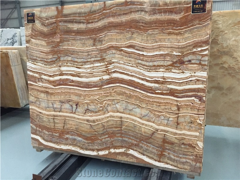 Tiger Skin Onyx Slabs & Tiles, Turkey Onyx, Onyx Wall Covering