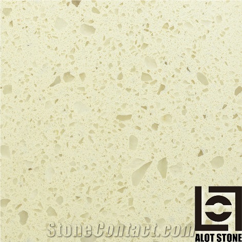 White Beige Quartz Stone Slabs, Solid Surface Engineered Stone