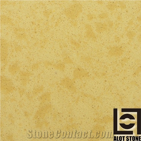 Yellow Pattern Quartz Stone Slabs, Solid Surface Engineered Stone