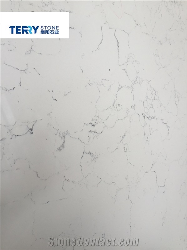 Cany Lines White Quartz Kitchen Countertops,Island Tops