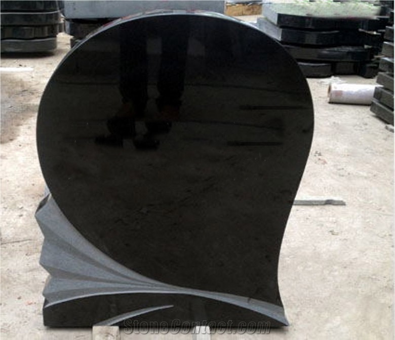 China Natural Granite -Absolute Black , Hebei Black Hot European Style Natural Granite Shanxi Black Highly Polished Headstones ,American Style Headstone Tombstone & Monument