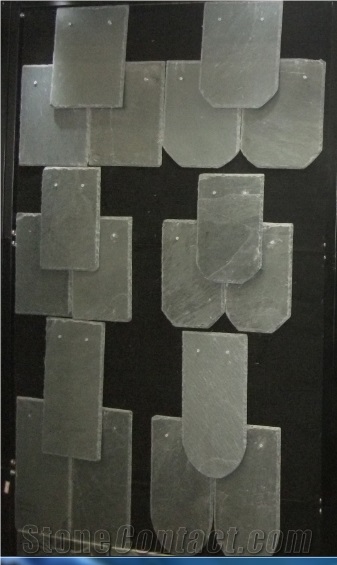 China Natural Split Light Grey Roofing Slate Tiles ,U Shape and Rectangle Roof Covering and Coating Popular for European Market,Supreme Quality