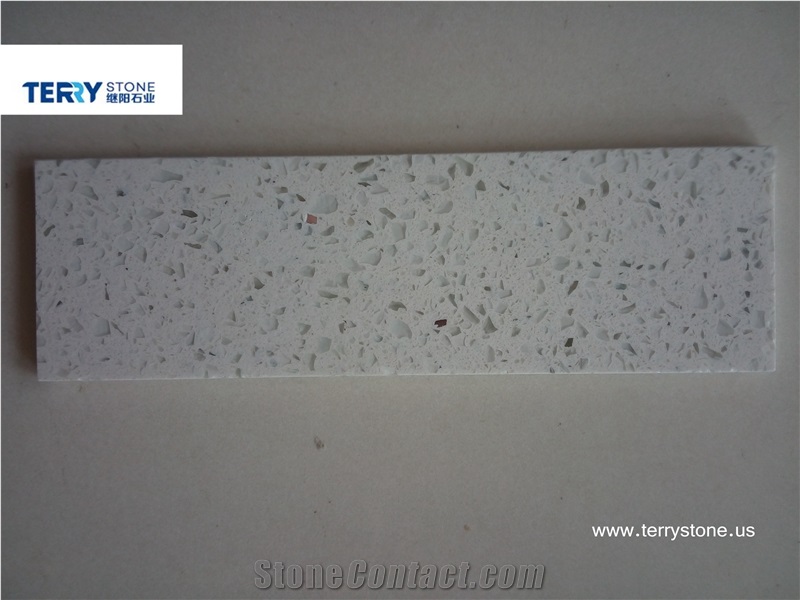 Crystal White Quartz Kitchen Countertops,Island Tops