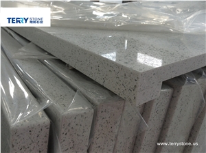 Crystal White Quartz Kitchen Countertops,Island Tops