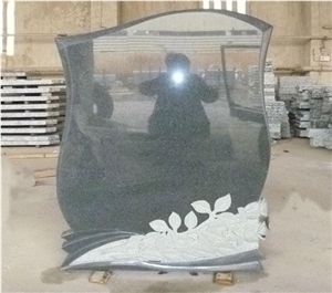 G654 Sesame Dark ,Pandang Grey High Polished and Carved Western Stone Granite Monument , New Design Headstone, Gravestone