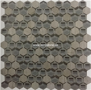 Glass Mix Stone with Honed for Wall Mosaics Glass