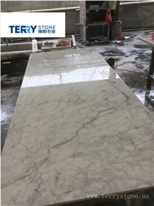Italy Carrara White Marble Us as Kitchen Countertops,Island Tops with Surface Polished