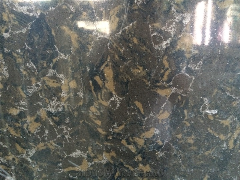 New Pattern Brown Quartz Tiles&Slabs Of China Stone,Solid Surface Engineered Stone, Quartz Stone Flooring, Engineered Stone Walling