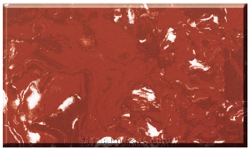 Polished TEA ROSE Artificial Marble Stone big slabs & tiles ,Cut-to-size .Engineered Stone ,Synthetic Material ,China Man Made Stone 