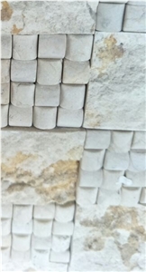 Travertine Mixed Square Shaped Mosaic Tile for Out Wall Decor Split Face Mosaic Tiles Walling