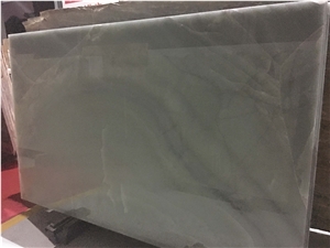 Very Popular Natural Light Green Onyx Stone Big Slab & Tiles, Cut-To-Size, Floor Covering, Bar & Table Tops Pattern Produced in China, Origin is Iran .