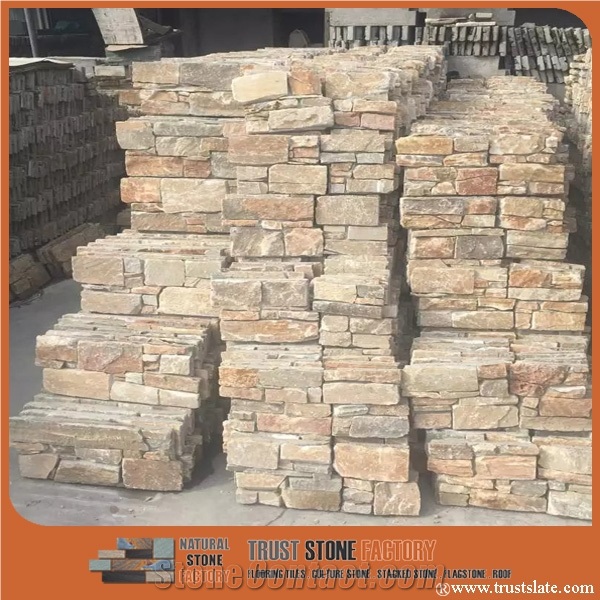 Beige Quartzite Stone Veneer Backsplash,Desert Quartzite Stone Veneer Panels,Yellow Quartzite Stone Facade