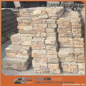 Beige Quartzite Stone Veneer Backsplash,Desert Quartzite Stone Veneer Panels,Yellow Quartzite Stone Facade