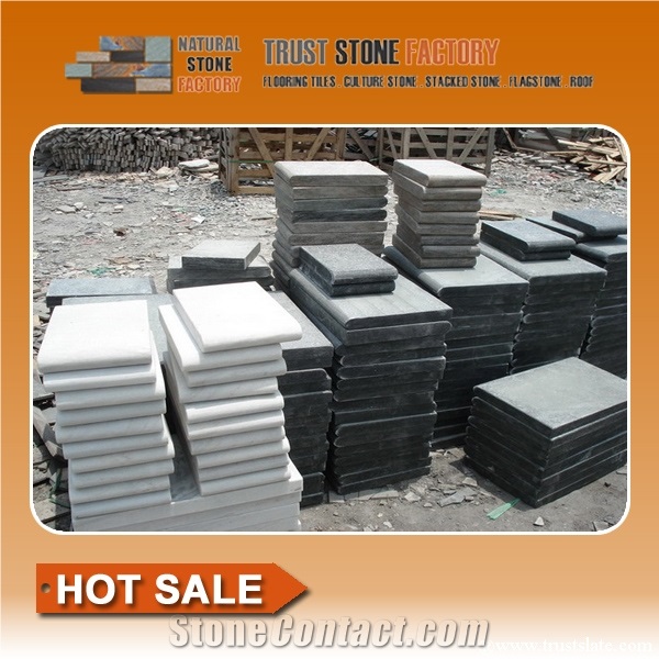 Black Quartzite Pier Caps, Grey Quartzite Pool Coping Stone, White Quartzite Cantilever Pool Coping
