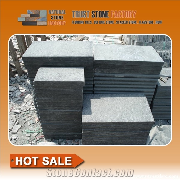 Black Quartzite Swimming Pool Coping, Himalaya Quartzite Replacing Pool Coping, Grey Quartzite Coping Stones