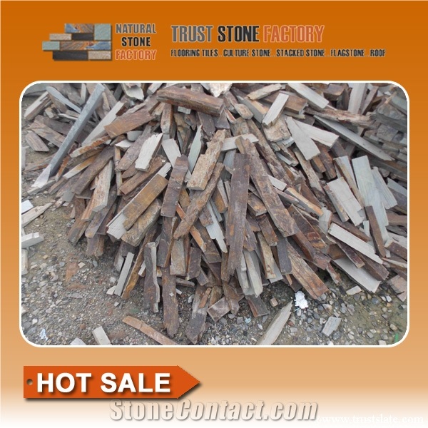 Brown Quaertzite Wall, Yellow Quartzite Pool Edge, Desert Quartzite Stone Retaining Wall