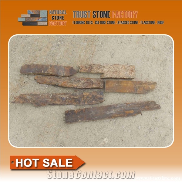 Brown Quaertzite Wall, Yellow Quartzite Pool Edge, Desert Quartzite Stone Retaining Wall