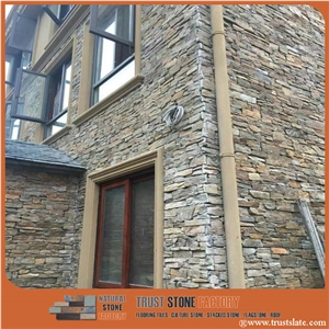 Brown Quartzite Grey Ledgestone,Himalaya Quartzite Stone Veneer Siding,Beige Quartzite Stacked Stone