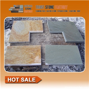 Desert Quartzite Doughboy Pools, Beige Quartzite Pavers, Grey Quartzite Travertine Pavers