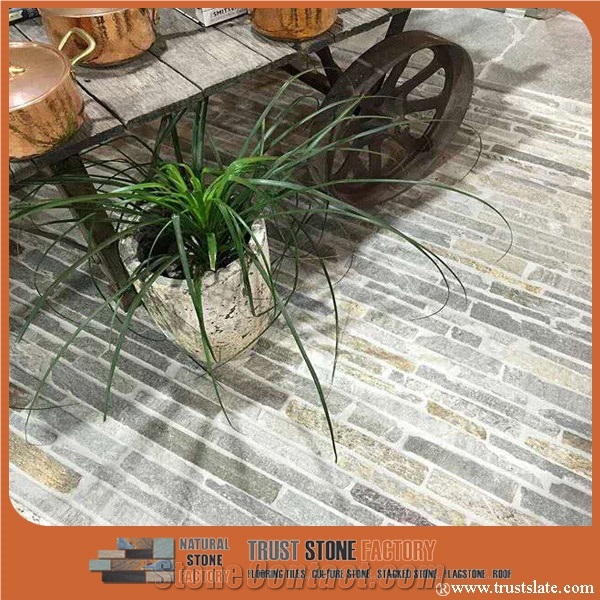 Grey Quartzite Garden Stepping Stones, White Quartzite Landscape Wall, Beige Quartzite Patio Stones