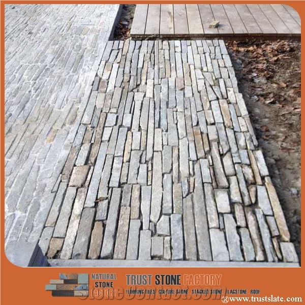 Grey Quartzite Garden Stepping Stones, White Quartzite Landscape Wall, Beige Quartzite Patio Stones