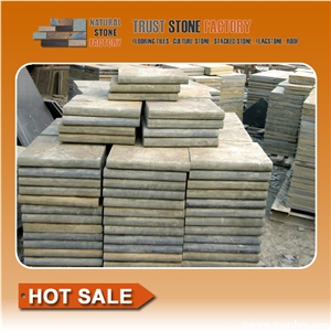 Himalaya Quartzite Exterior Step Stone, Golden Beige Quartzite Garden Stepping Pavements, Gold Yellow Quartzite Patio Pavers Tiles