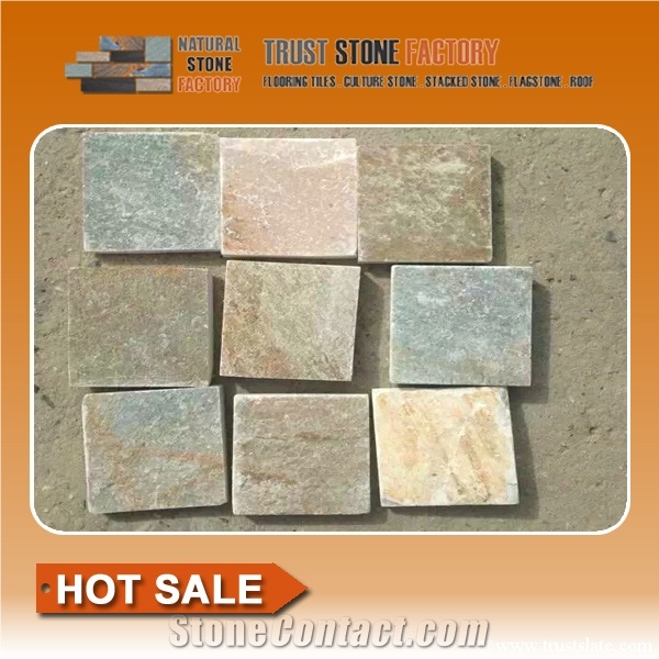Rust Slate Paving Tile, Himalaya Quartzite Paver Stiles, Beige Slate Garden Tiles