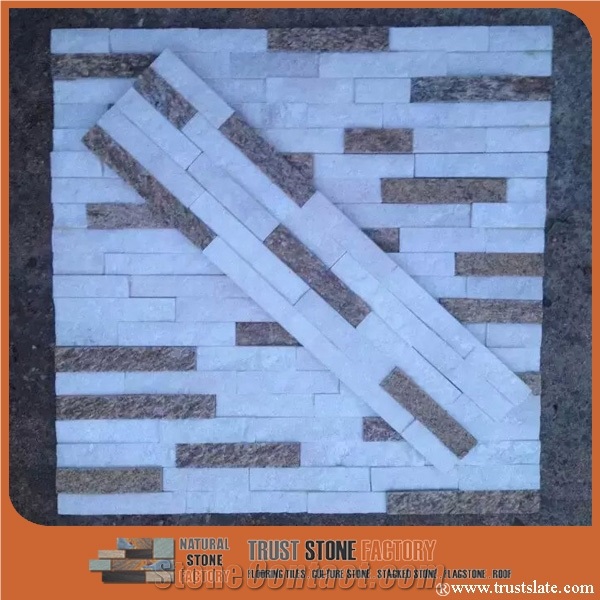 White Quartzite Ledger Stone,Yellow Quartzite Stone Veneer Siding for Homes