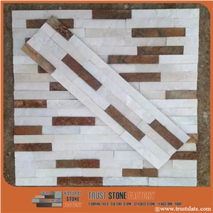White Quartzite Ledger Stone,Yellow Quartzite Stone Veneer Siding for Homes